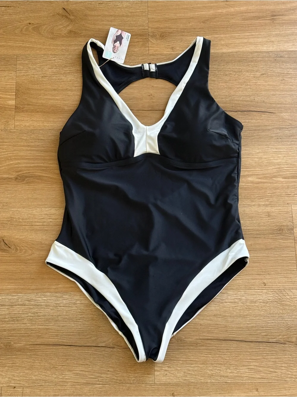 Serra Black and White One-Piece Swimsuit- Large